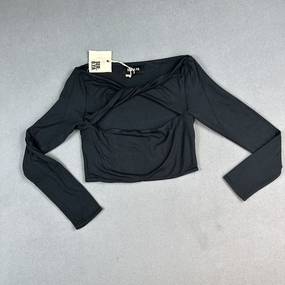 SER.O.YA Black Crop Top